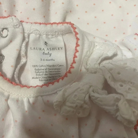 Laura Ashley Baby 3-6 Months Bodysuit Outfit, Stripes, Polka Dots - Picture 5 of 5